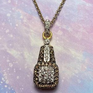 Multi Tone Crystal Pendant Necklace